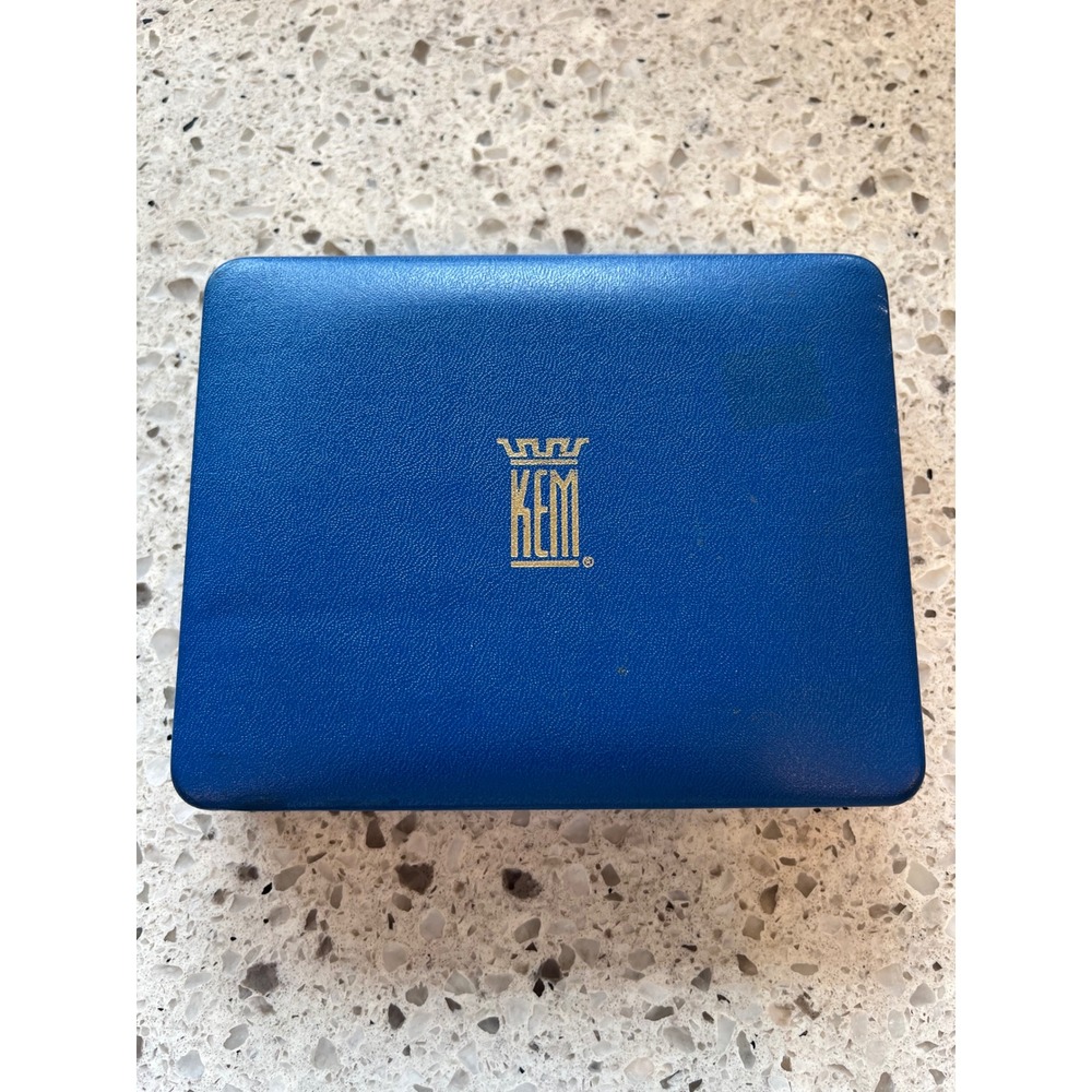 Vintage Kem Plastic Playing Cards US Bicentennial Society Double Deck Blue Case